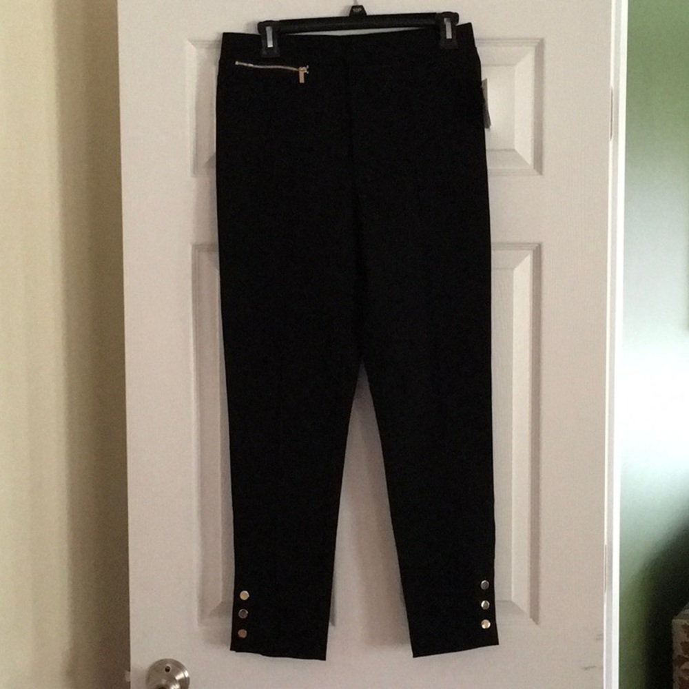 Ellen Tracy Slim Fit Button Cuff Pants